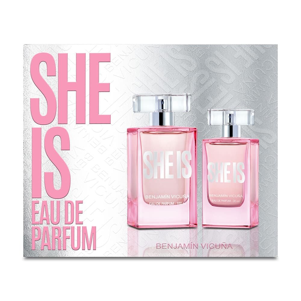 Set Perfume Mujer She Is Edp + Miniatura