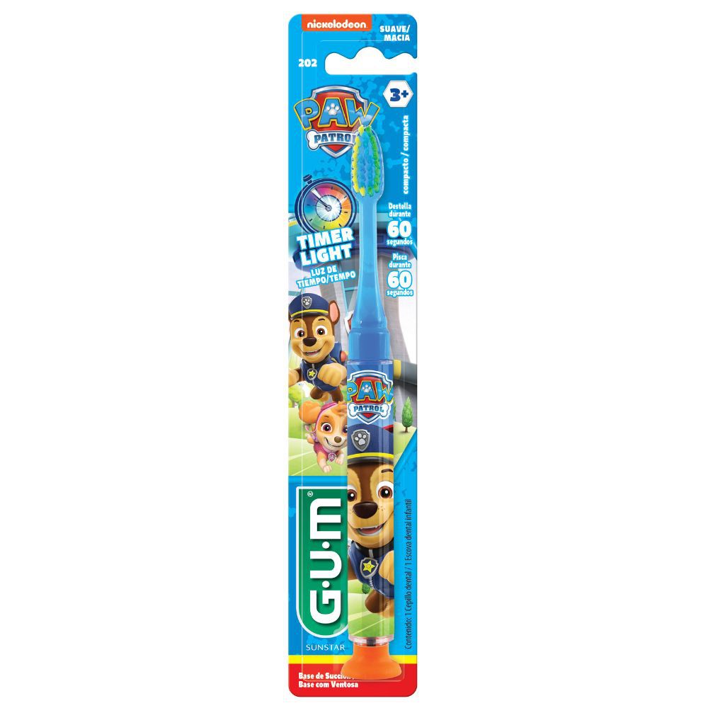 Paw Patrol Cepillo Manual Infantil Con Luz - Timer Light