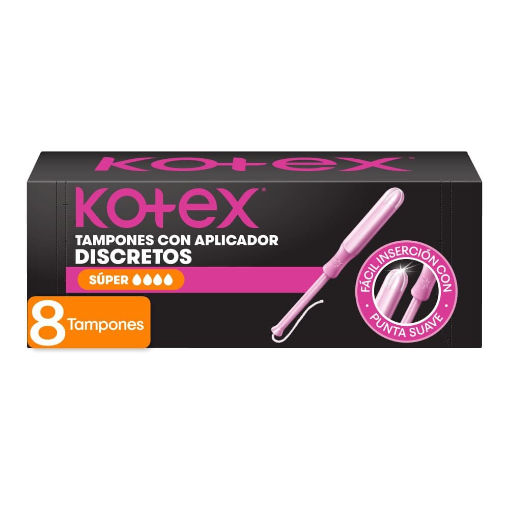 Tampones Kotex  Super Aplicador 8U