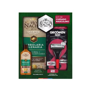 Kit-de-Cuidado-Masculino-Shampoo-Herbolaria-415ml-+-Máquina-de-Afeitar-+-1-Cartucho-imagen