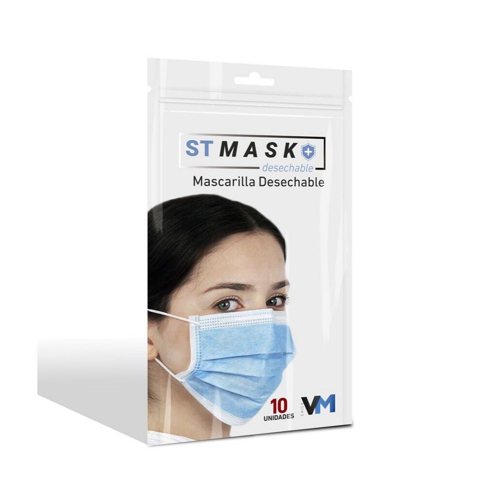 Mascarilla desechable adulto 10 und