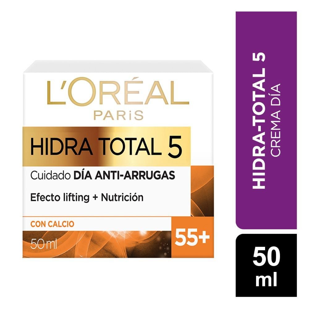 Hidra-Total-5-Crema-Facial-Antiarrugas-Humectante-con-Calcio-Todo-Tipo-de-Piel-55+-50-mL-imagen-2