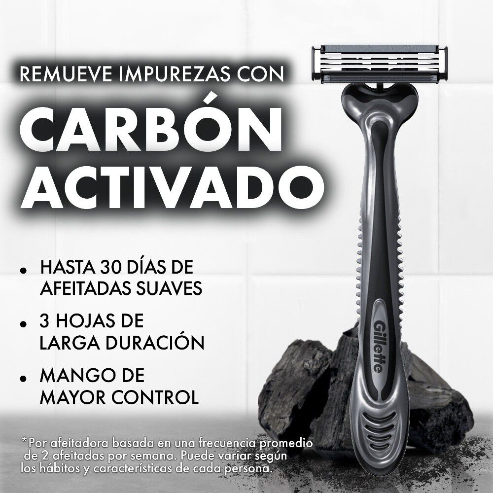 Máquina-de-Afeitar-Prestobarba-3-Carbono-con-Carbón-Activado-8-Und-imagen-2