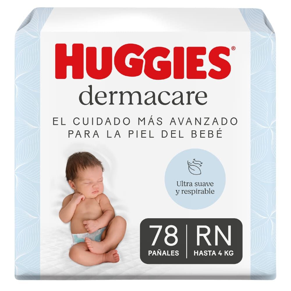 Pañales Huggies Dermacare 0/RN 78U