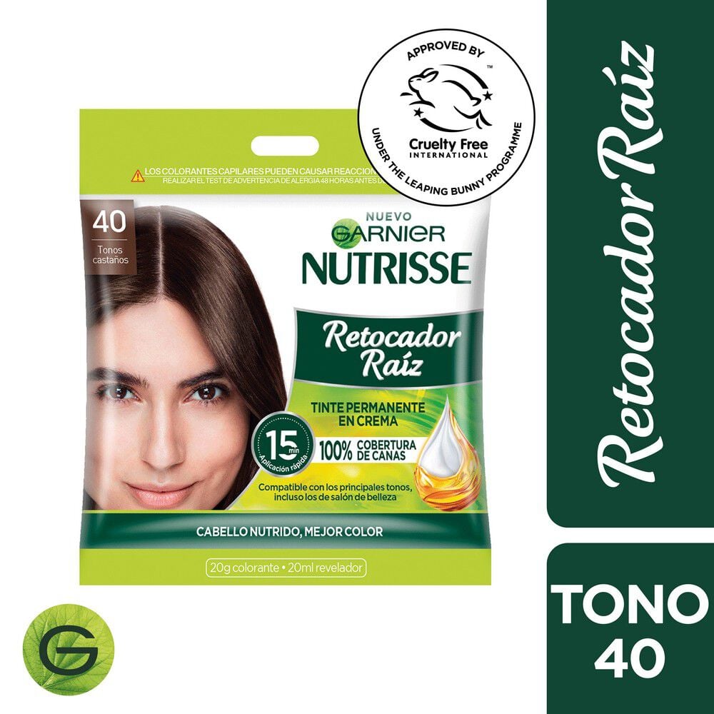 Tinte Permanente en Crema Retocador Raíz 40 Tonos Castaños X1