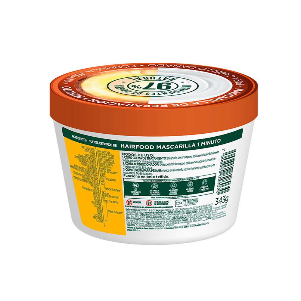 Garnier-Hair-Food-Coco-Mascarilla-de-Reparación-1-Minuto-350-mL-imagen-3