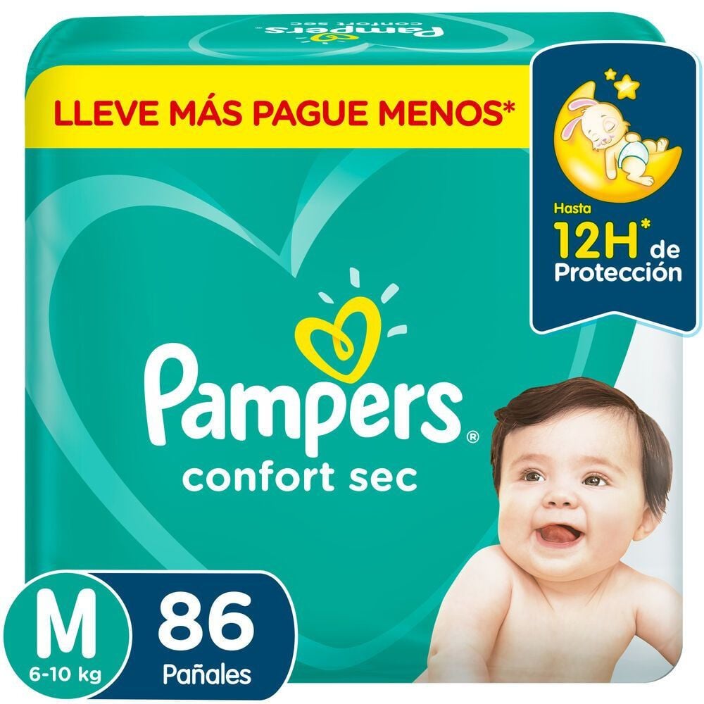 Confort Sec Pañales Desechables M 86 Unidades