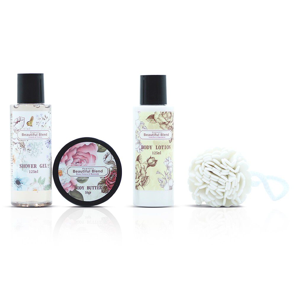 Romantic-Body-Locion-+-Shower-Gel-+-Crema-Butter-+-Esponja-imagen-2