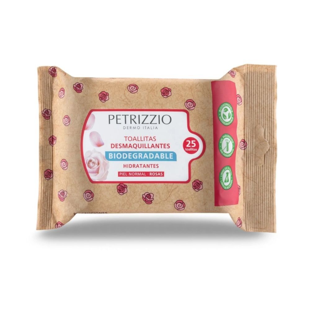 Toallitas Desmaquillantes Biodegradable Rosas 25 unidades