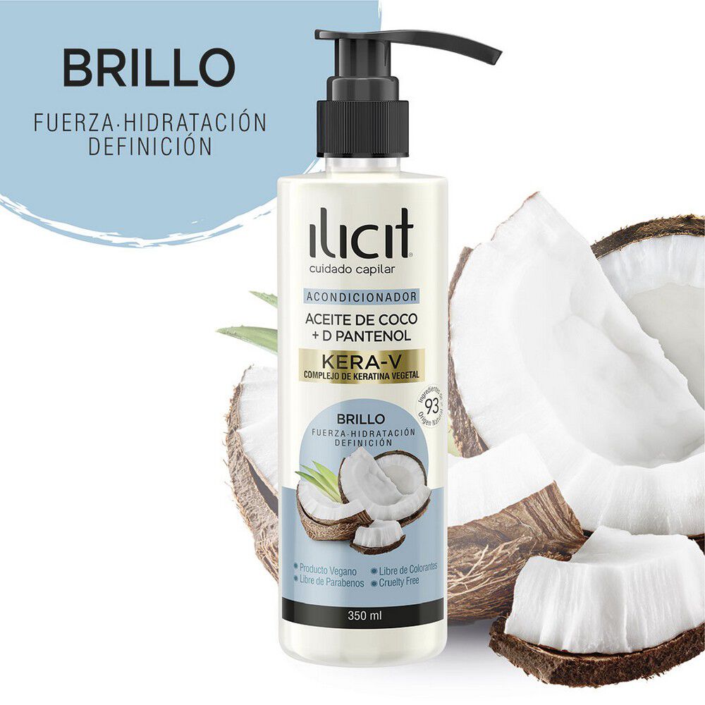 Ilicit-Acondicionador-Aceite-De-Coco+D-Pantenol-Kera-V-Brillo-350Ml-imagen-2