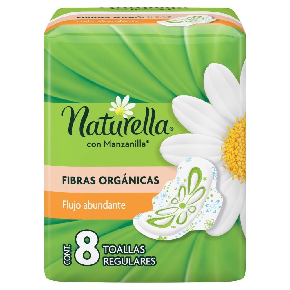 Toalla Higiénica Día  Normal Con Manzanilla Tela Suave 8 Unidades
