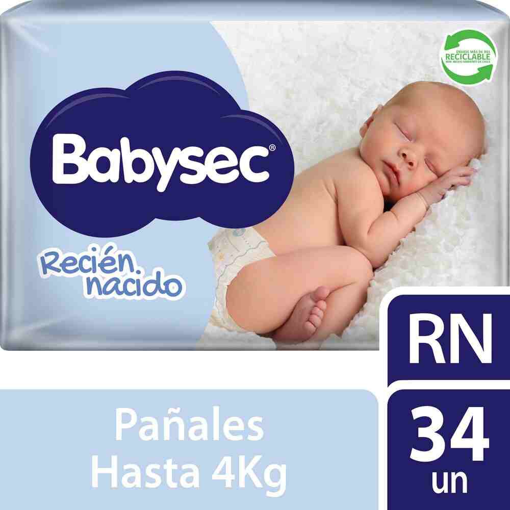 Pañales de Bebé Recien Nacido Ultrasuave Talla RN 34 Unidades