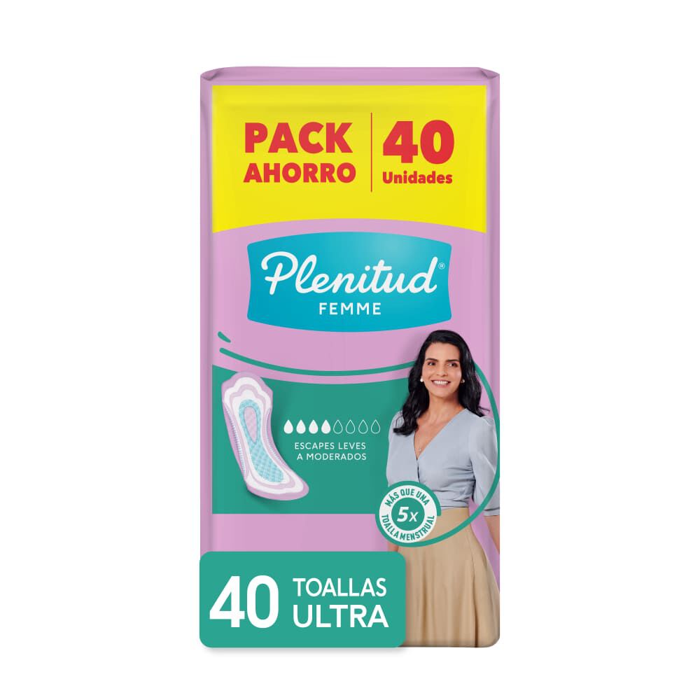 Toallas Incontinencia Plenitud Nocturna 40 Un