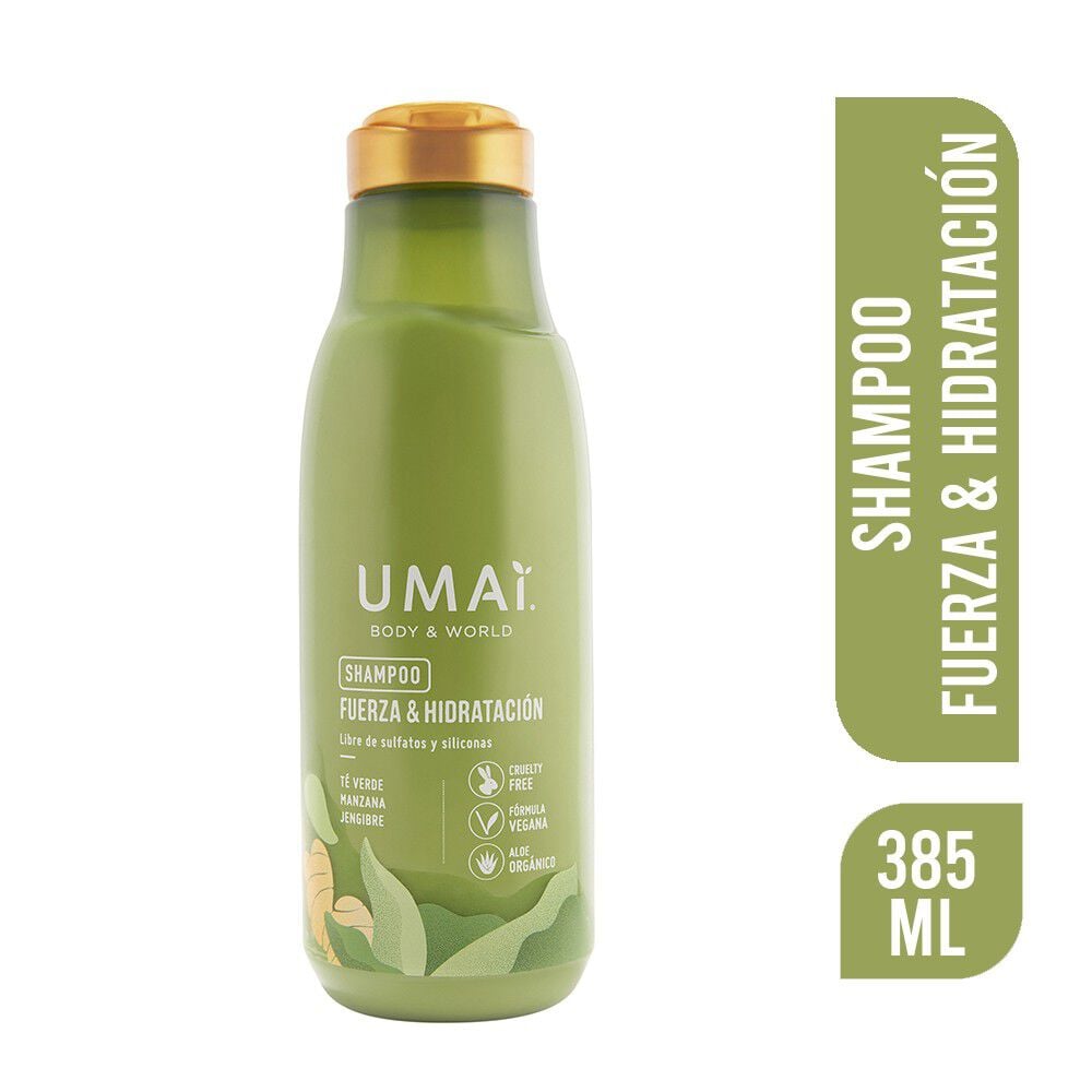Shampoo Fuerza & hidratación Té Verde/Manzana y Jengibre 385 ml