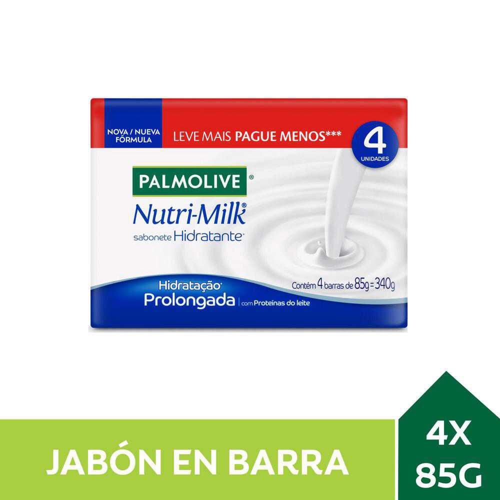 Jabón de Tocador Palmolive Nutri Milk Hidratación Prolongada 85g 4 unidades