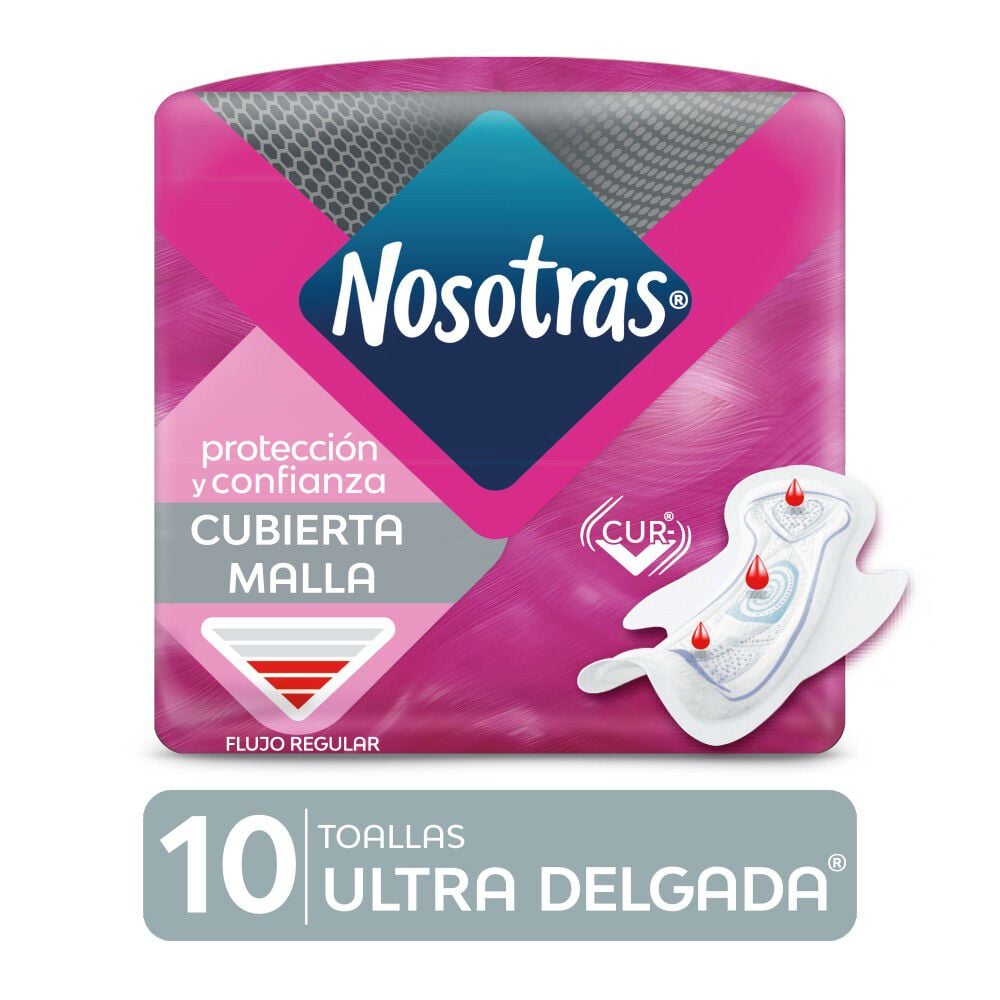 Toalla Higiénica Día Ultradelgada Tela Malla 10 Unidades