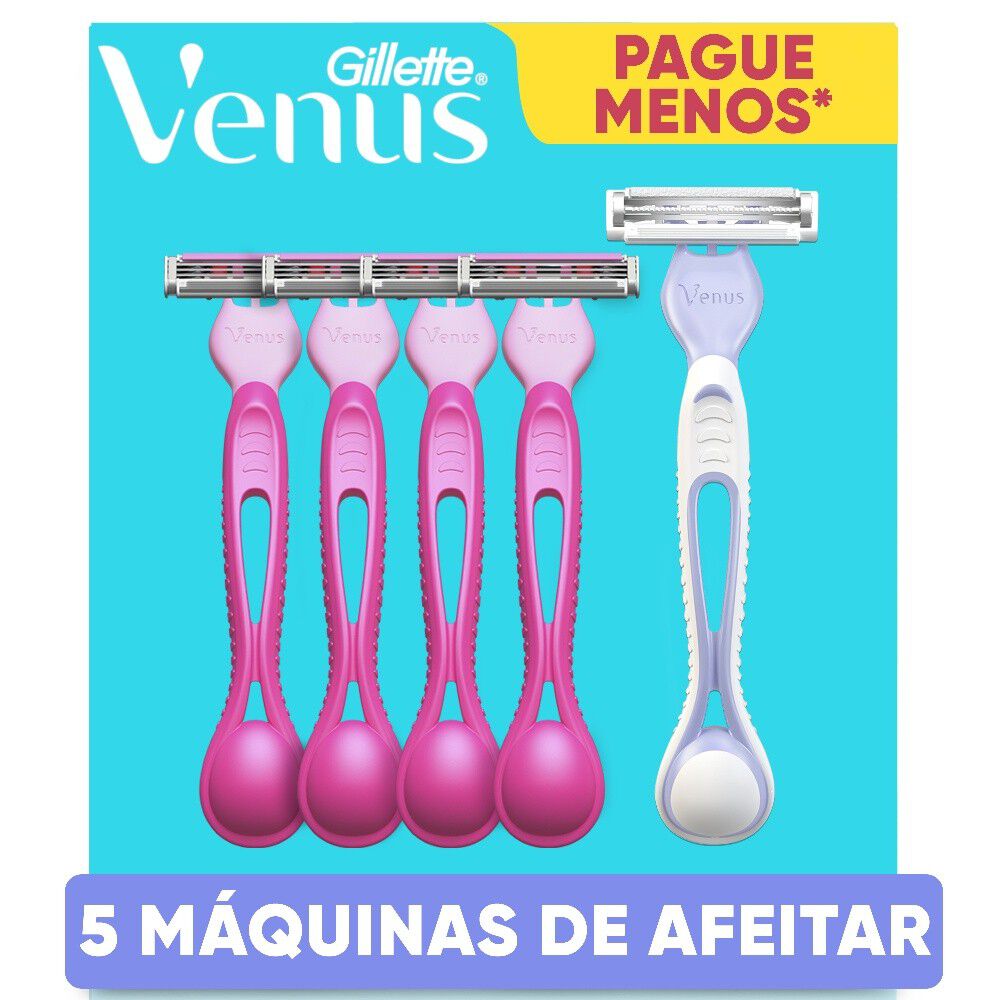 Pack Afeitadora Venus Suave 4 un + Afeitadora Gillette Venus Íntima 1 un