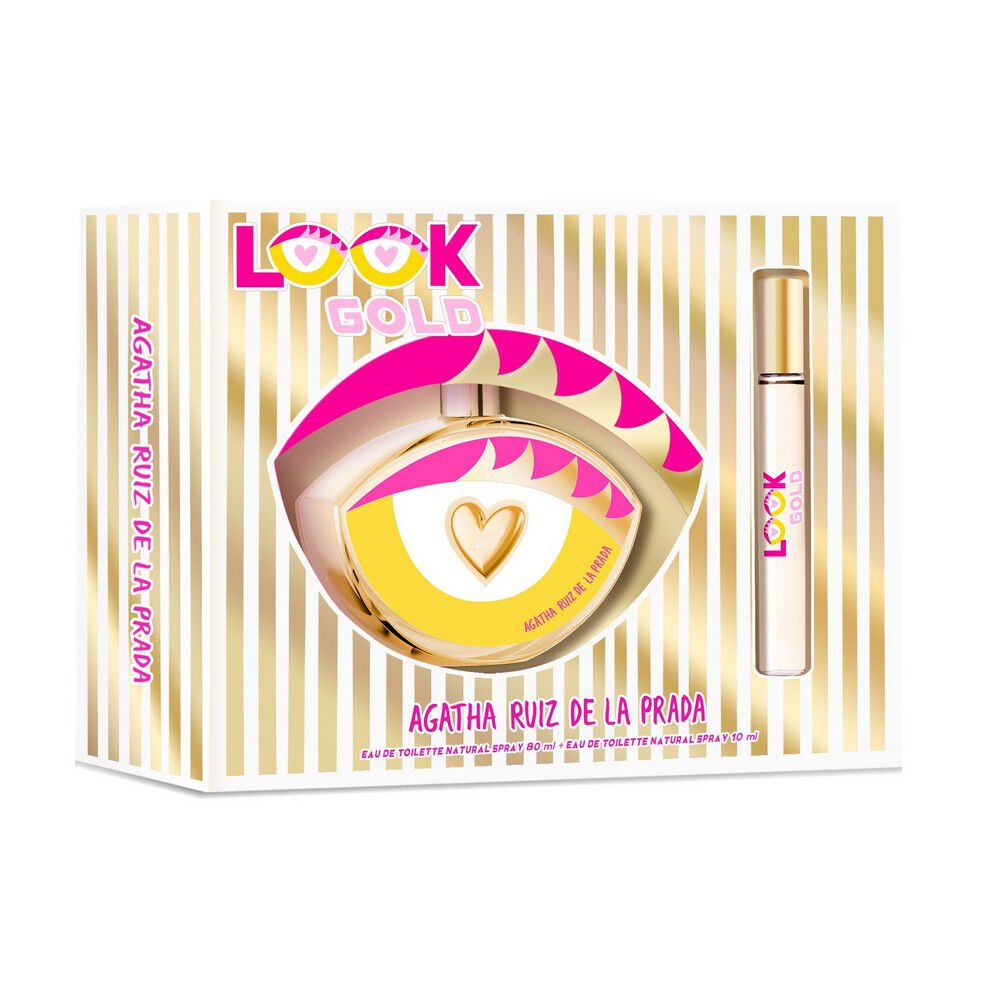 Fragancia Femenina Look Gold EDT 80 mL + Perfumero 10 mL
