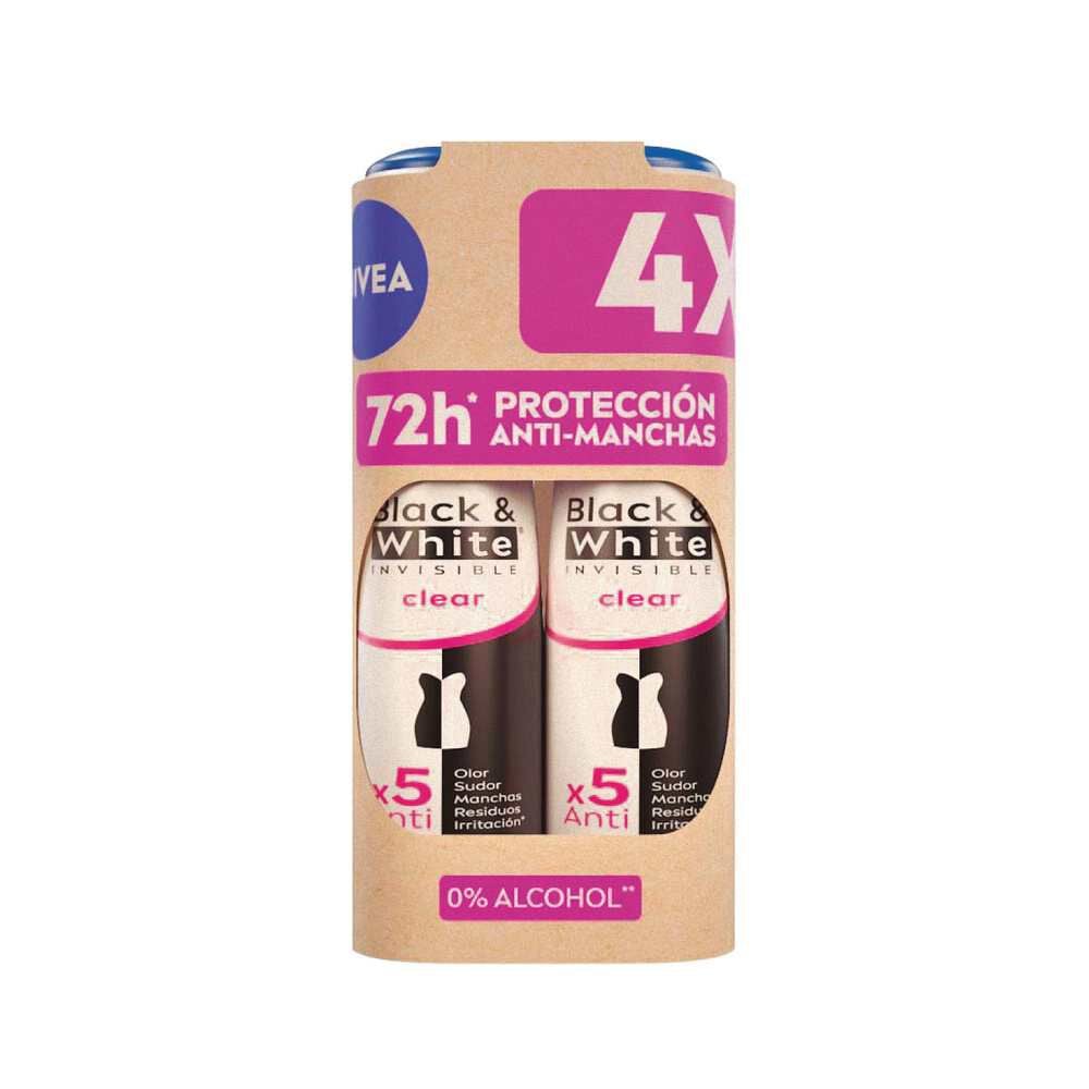 Pack 4 Antitranspirantes Black&White Clear 48Hrs 150 mL