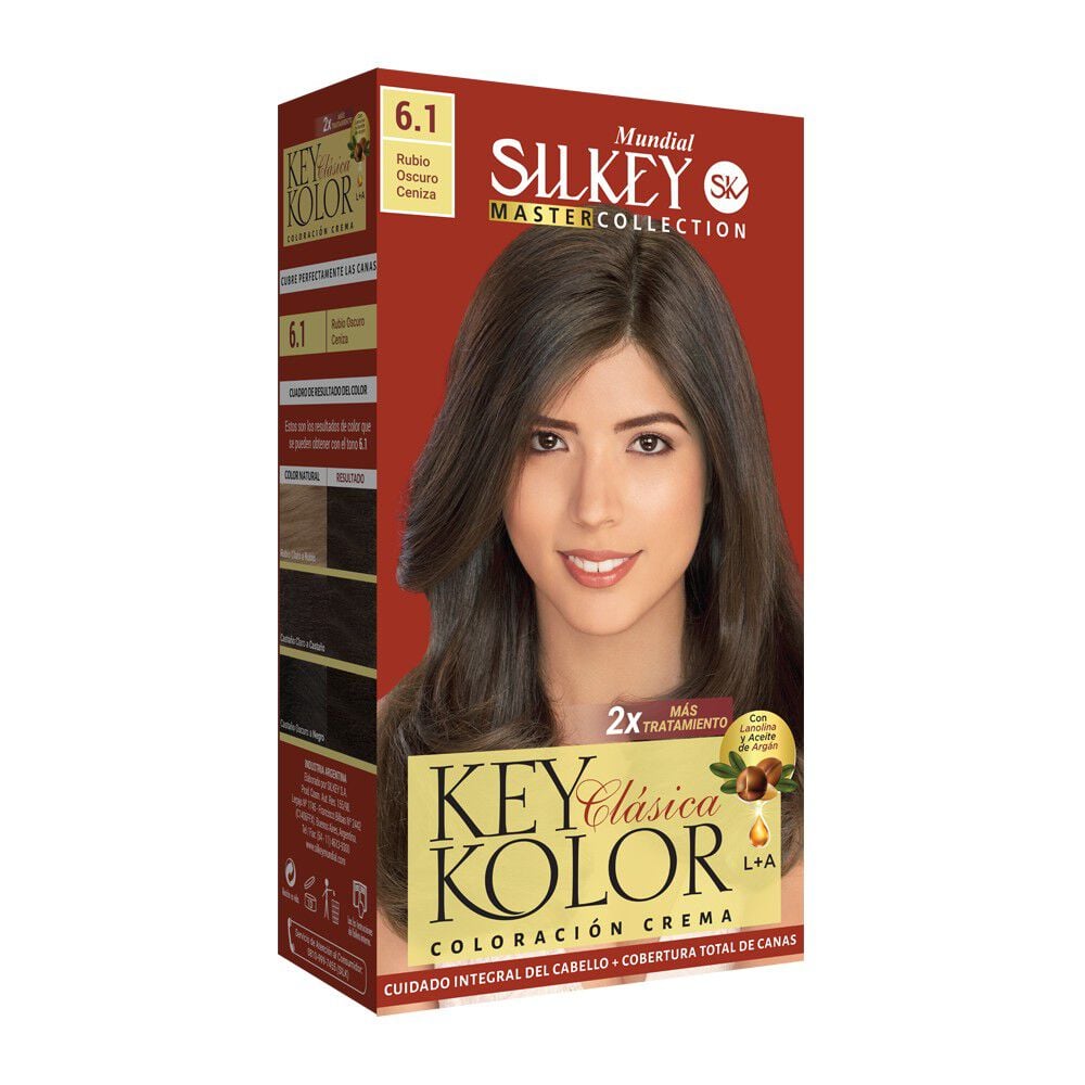 Key Kolor Kit Tintura Argan Rubio Oscuro Ceniza 6.1