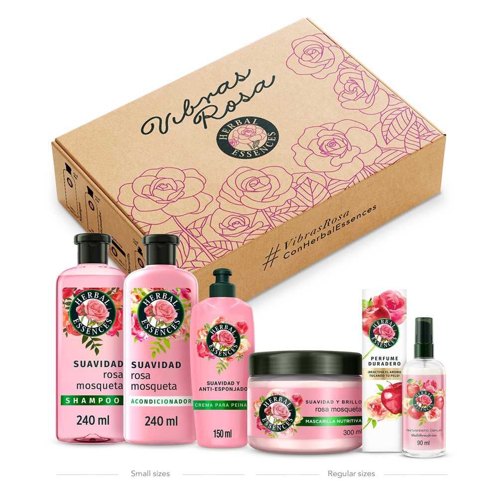 Kit Exclusivo Shampoo + Acondicionador + Crema Para Peinar + Mascarilla Nutritiva + Perfume Capilar Rosa Mosqueta