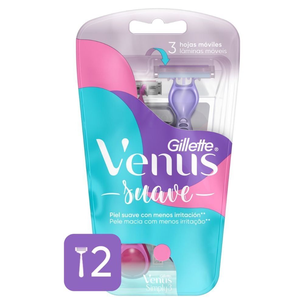 Máquinas afeitar Venus Simply3 2 Unidades