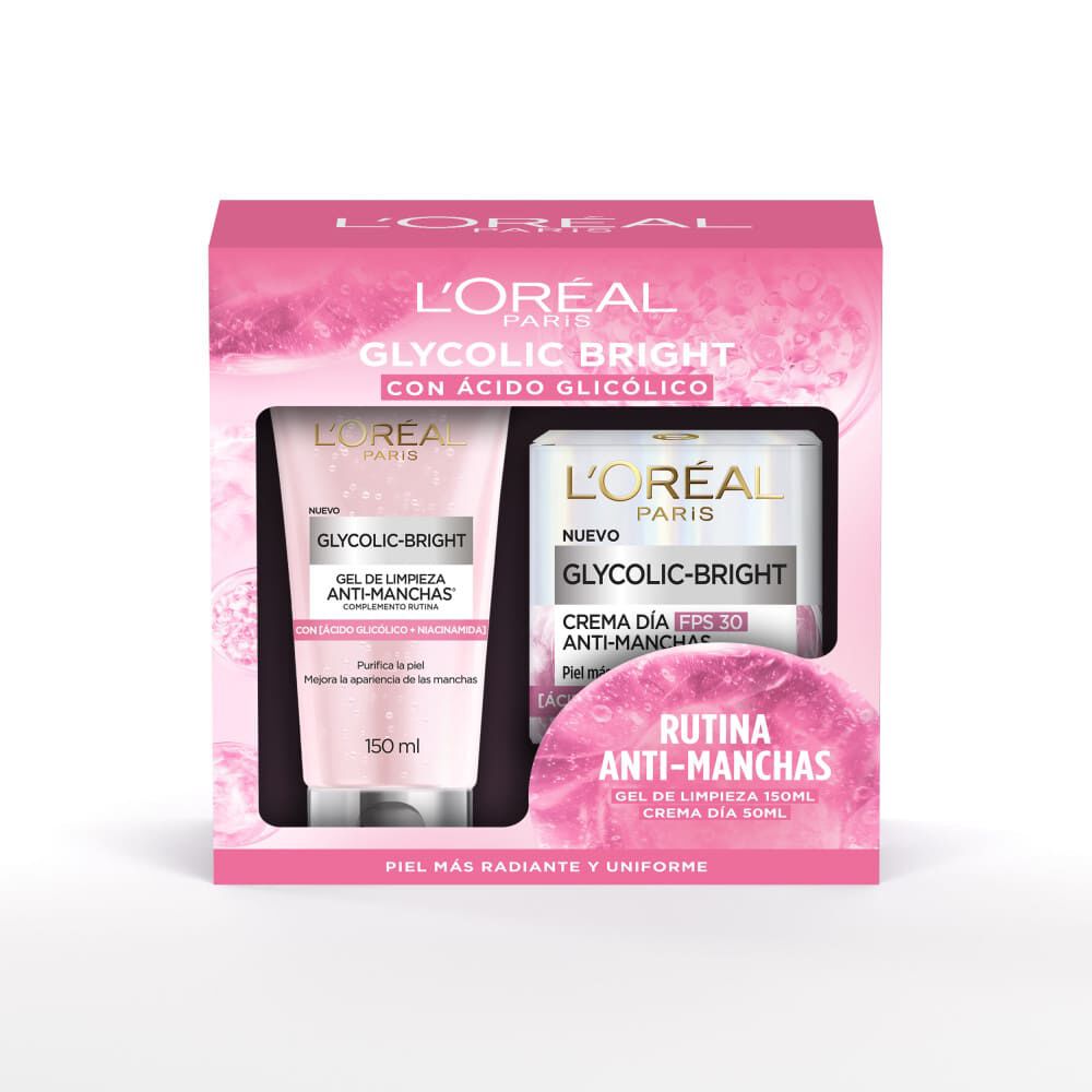 Rutina Anti-Manchas Glycolic-Bright: Gel De Limpieza Y Crema De Día Fps30