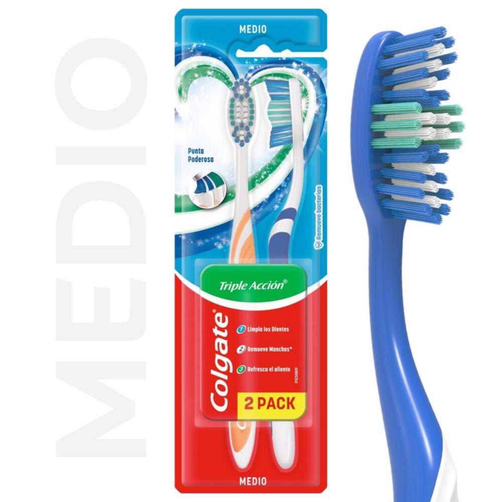 Pack Cepillo Dental Triple Accion Medio x 2