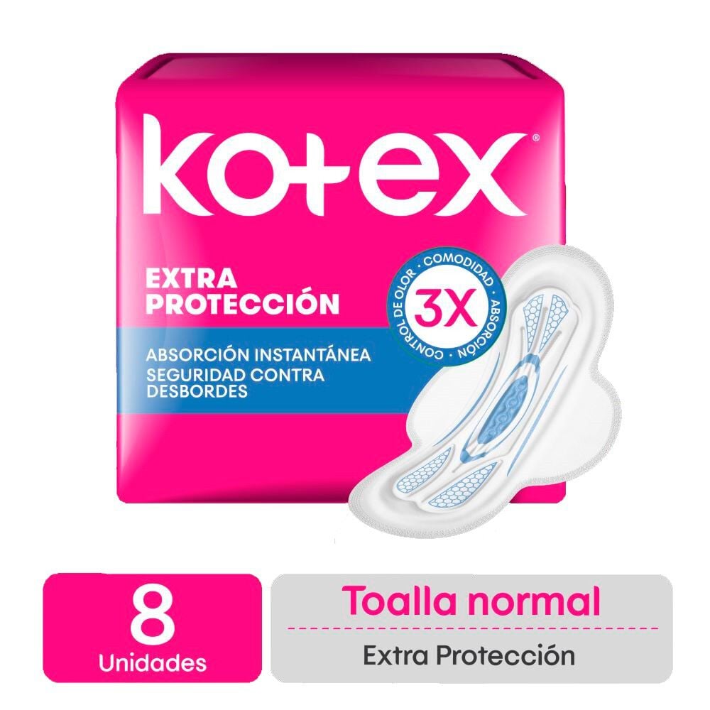 Toalla Suave Kotex Extra Protección x8 unidades