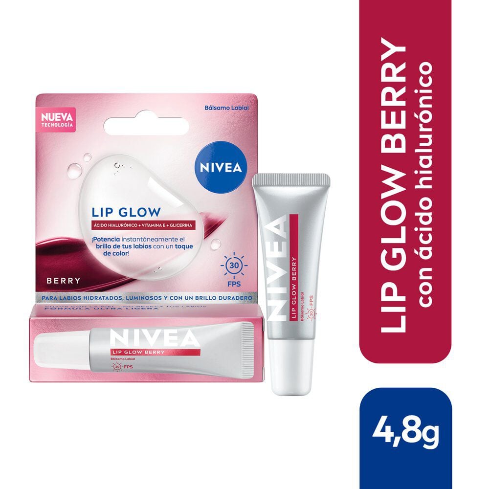 Bálsamo Labial Lip Glow Berry Con Ácido Hialurónico 10Ml