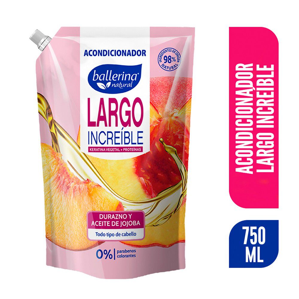 Acondicionador Largo Increíble Durazno/Aceite Jojoba Todo Tipo Cabello 750 ml