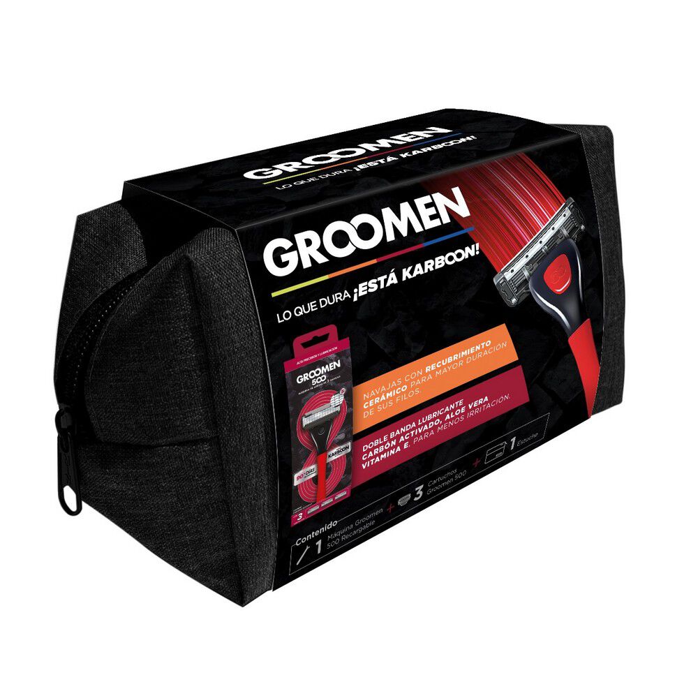 Pack-Maquina-Groomen-500-+-3-Cartuchos-+-Bolso-imagen
