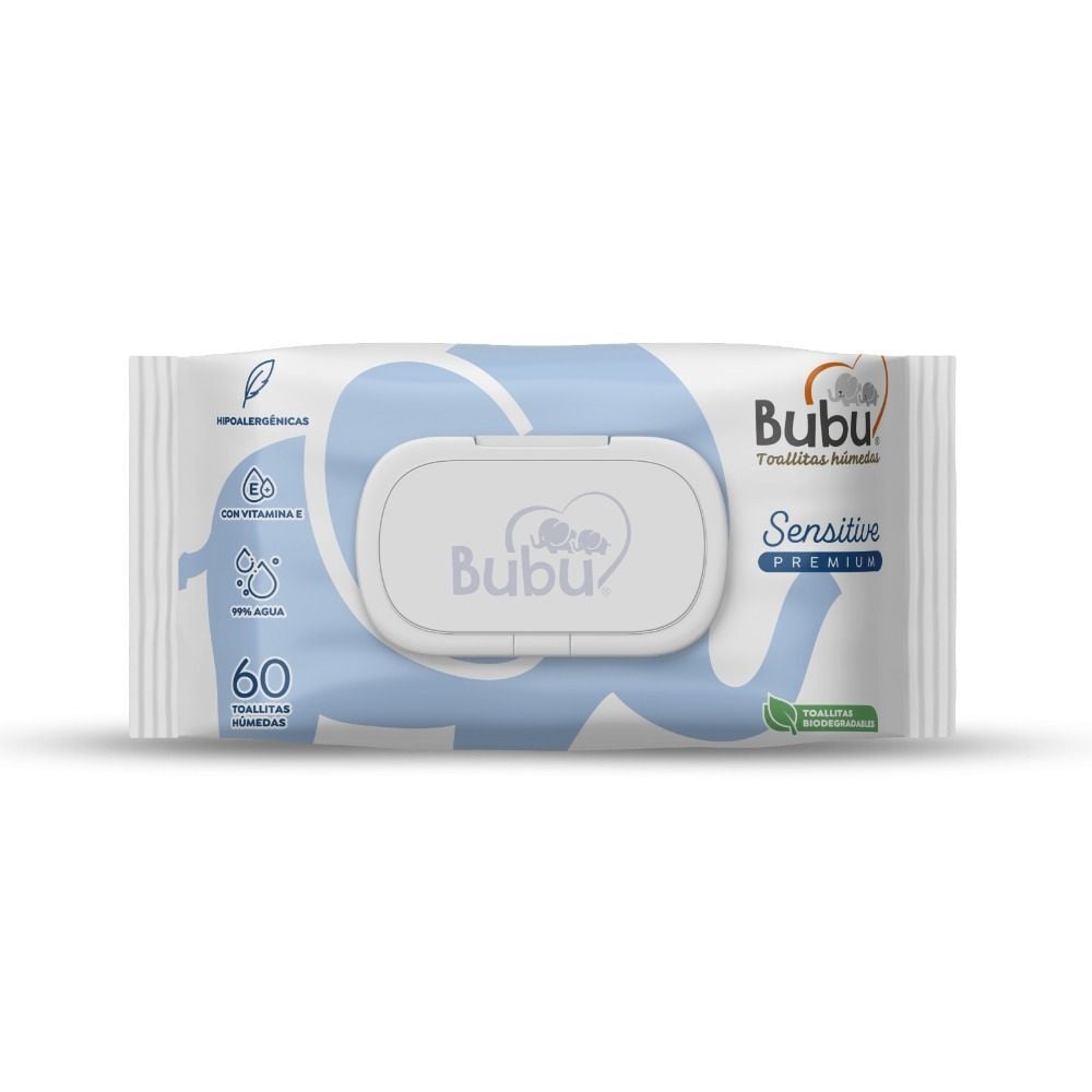 Toallitas Húmedas Sensitive Premium con tapa 60 unidades