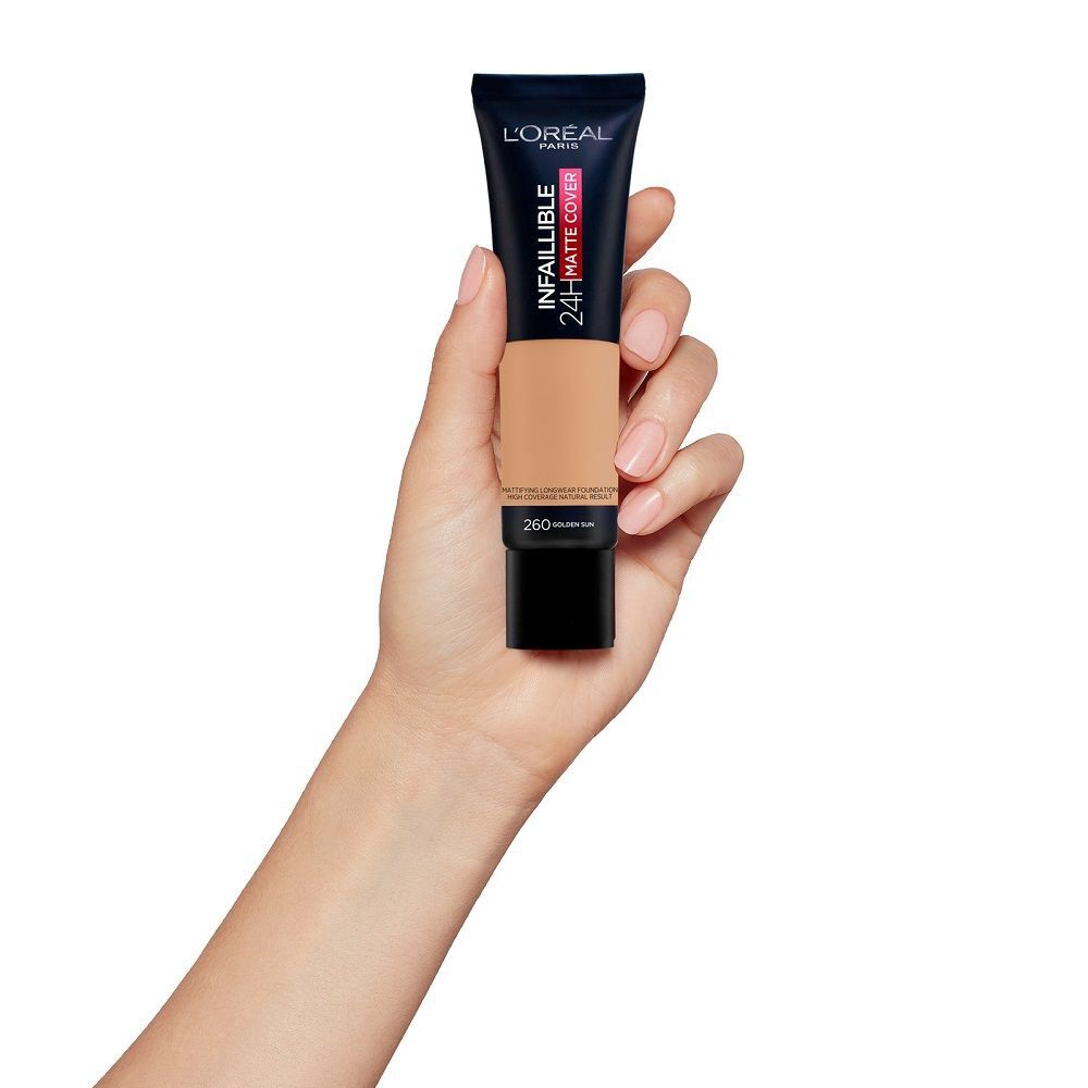 Base-Infallible-Matte-Cover-Foundation-Frites-260-Solell-Dore-imagen-3