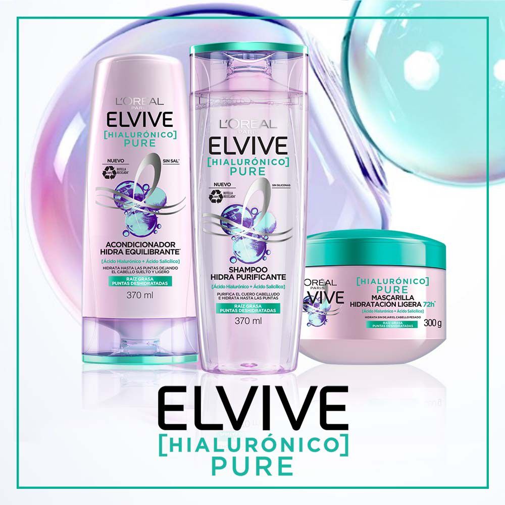 Shampoo Elvive Hialurónico Pure 370 ml