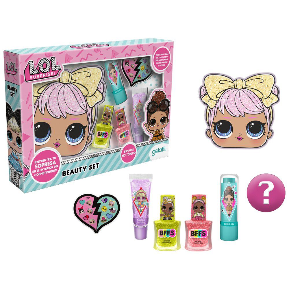 Set-de-Maquillaje-Lol,-2-Esmalte-+-1-Balsamo-Labial+1-Brillo-Labial-+-Cosmetiquero-imagen-2
