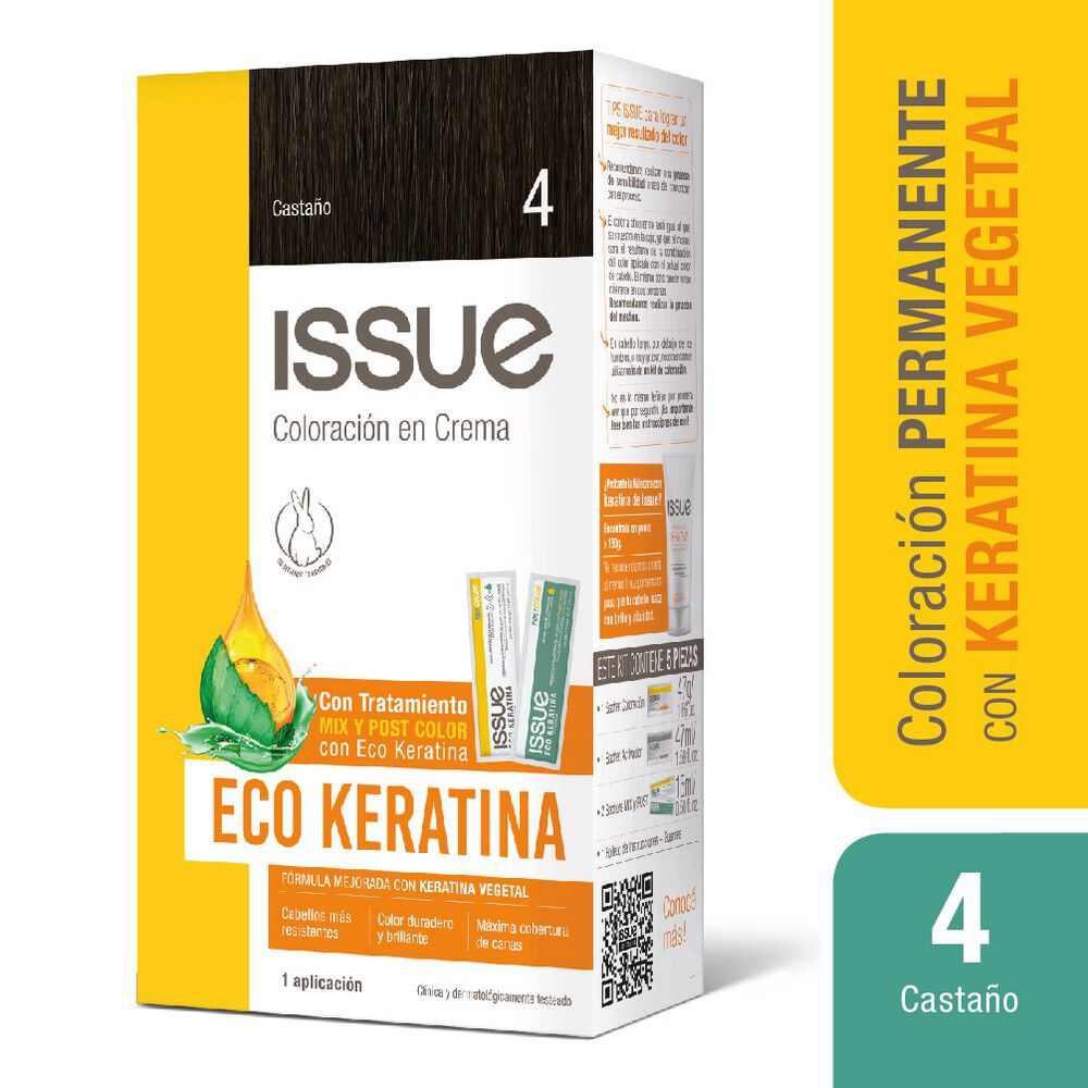Eco Keratina Kit De Coloración En Crema Tono 4 Castaño
