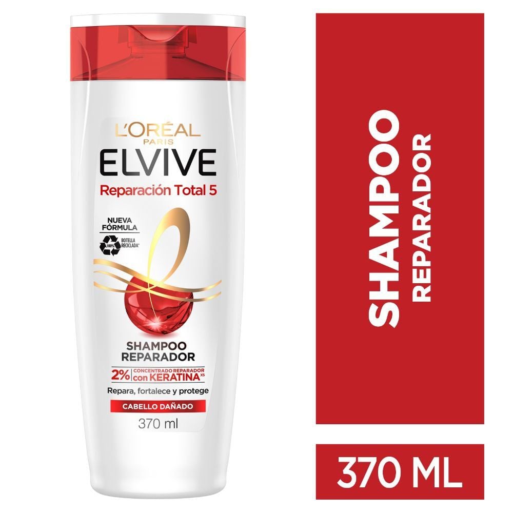 Shampoo Total 5 Reparación Cabello Dañado 370 ml