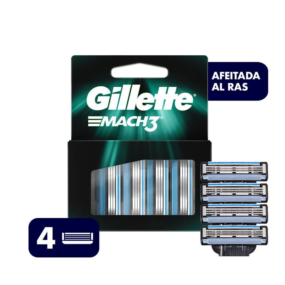 Cartuchos para afeitar Mach3 4 Unidades