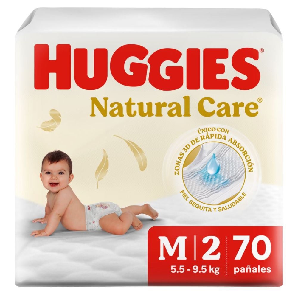 Pañales Huggies Natural Care M 70 Un