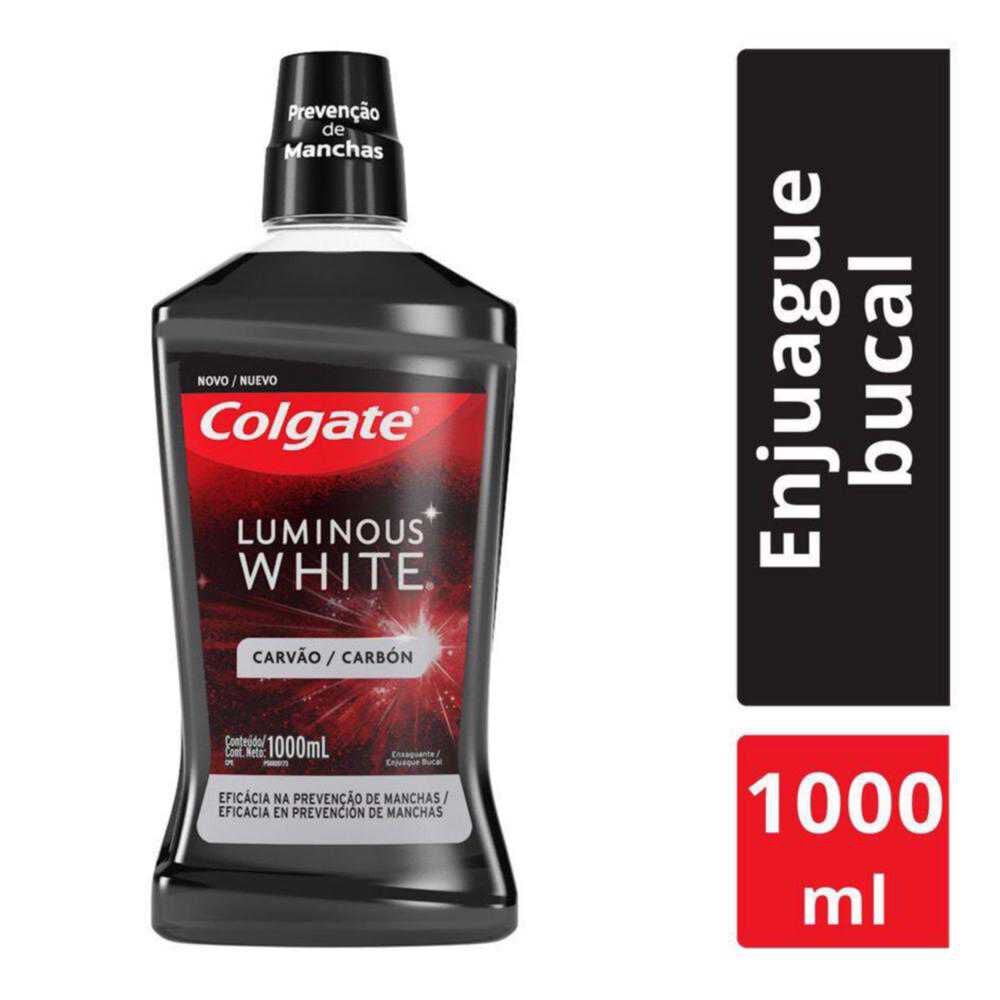 Enjuague Bucal Luminous White Charcoal 1l