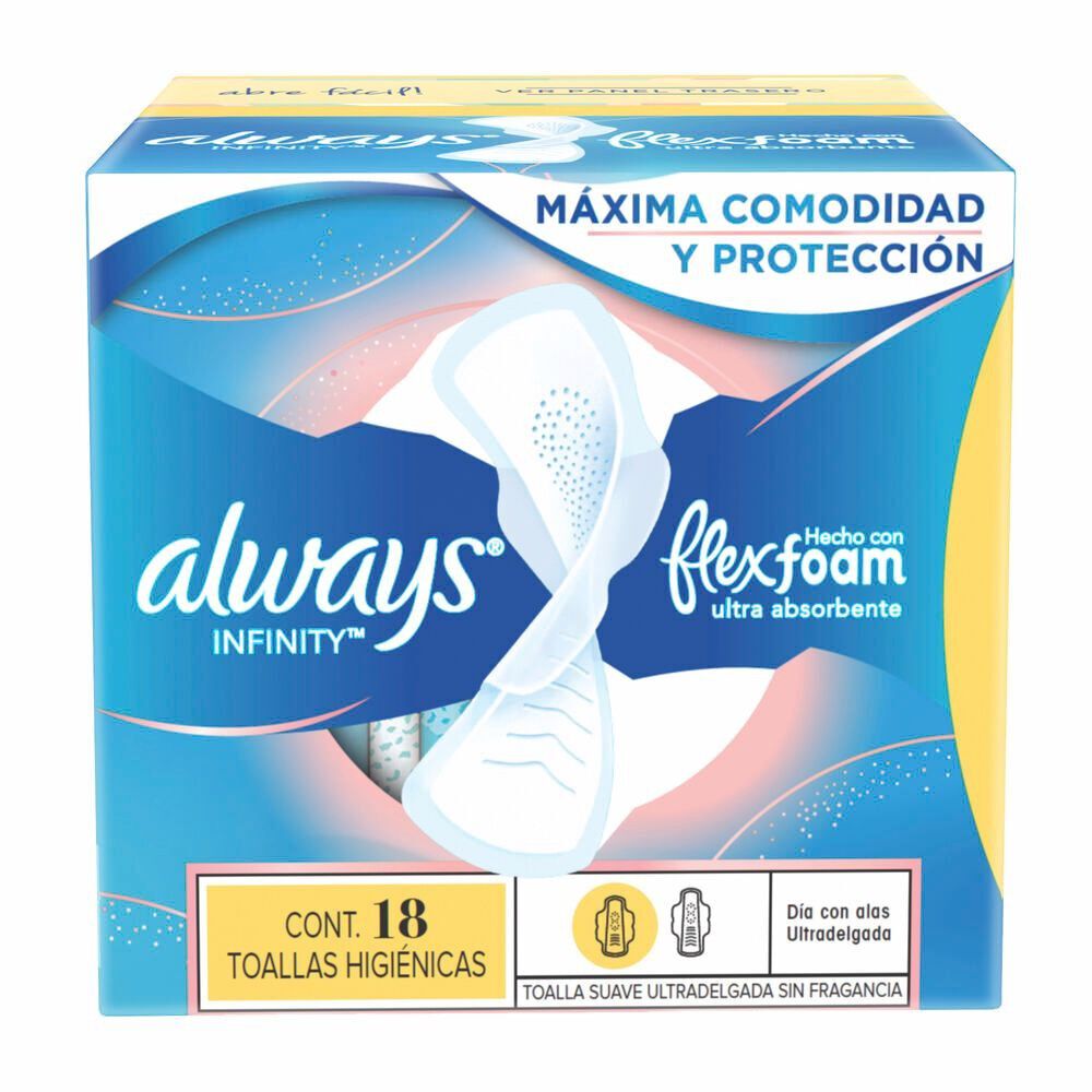 Toalla-Higiénica-Día-Ultradelgada-Infinity-Con-FlexFoam-Tela-Suave-18-Unidades-imagen-5