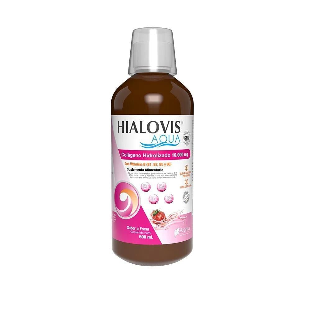 Hialovis Aqua Colágeno hidrolizado 10,000 mg  600 mL Sabor Fresa