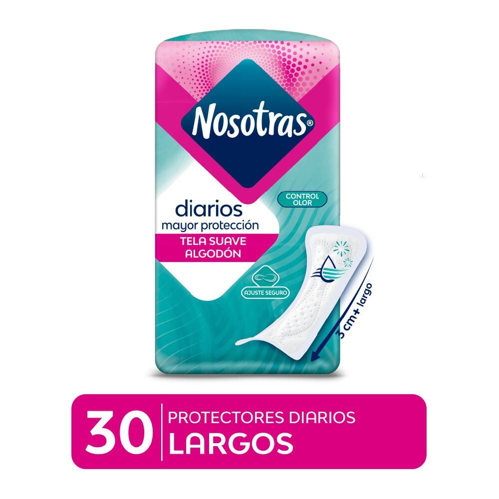 Protector Diario Largo Tela Suave 30 Unidades