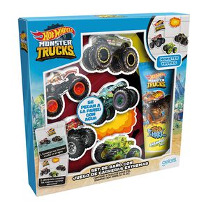 Set-de-Baño-Hotwheels,-Shampoo-3-en1-+-Juego-De-Carreras-Monster-imagen