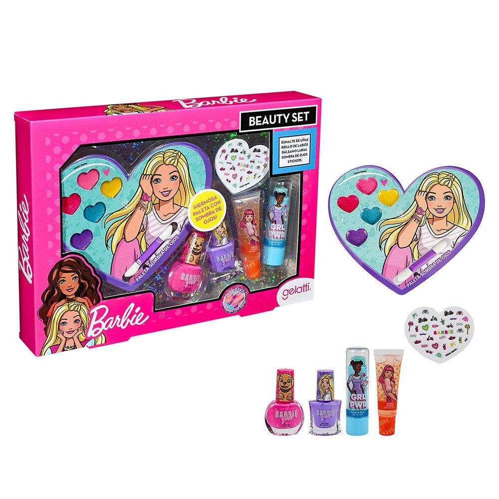 Set-de-Maquillaje-Barbie-2-Esmalte+Paleta-Sombra+Gloss+Lip-Balm-imagen-2