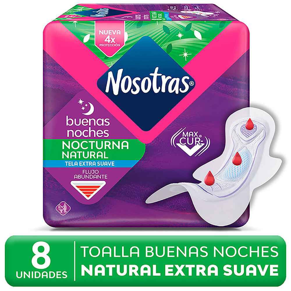 Toalla Higiénica Buenas Noches  Normal Tela Suave 8 Unidades