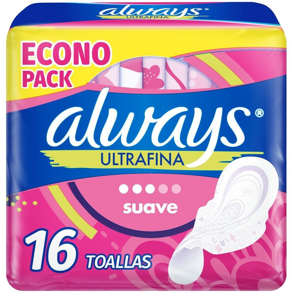 Toalla Higiénica Día Ultradelgada Tela Suave 16 Unidades