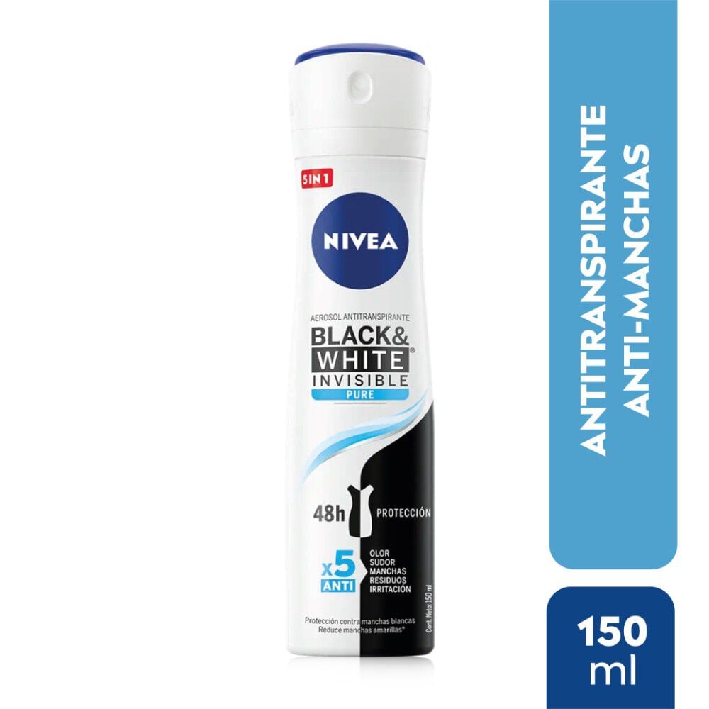 Desodorante Spray Invisible Black & White Pure 150 mL