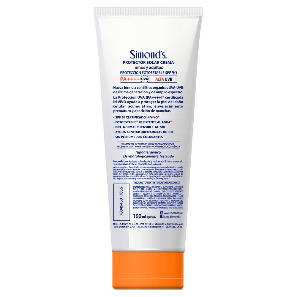 Protector-Solar-Crema-Fps50-Hipoalergénico-190ml-imagen-2